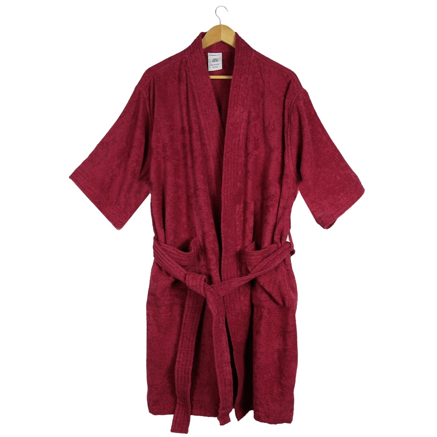 Beyond Marketplace L / Burgundy TRIDENT - Unisex Short Sleeve Long Kimono Bathrobe