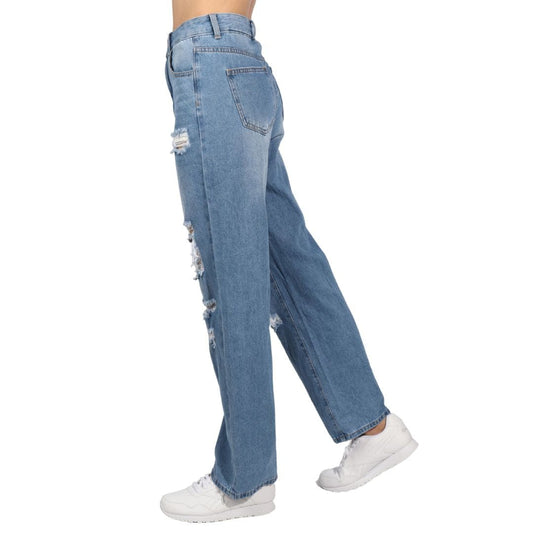 Beyond Marketplace Womens Bottoms XS / Blue Ripped High Rise Jeans