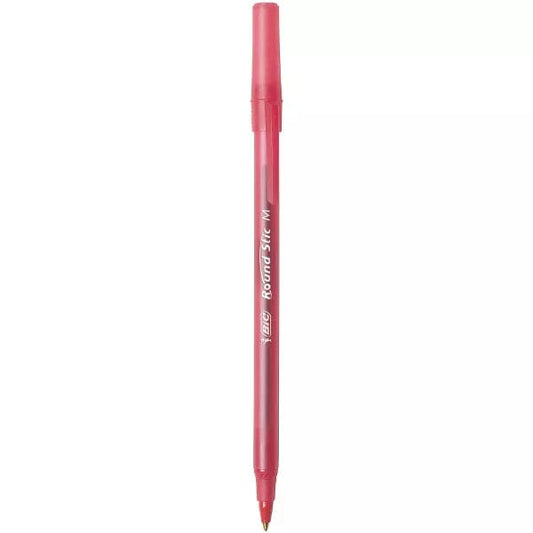 BIC Stationery Pink BIC - Round Stic Xtra Life Ballpoint Pen Medium Point (1.0mm) Red 10 Count