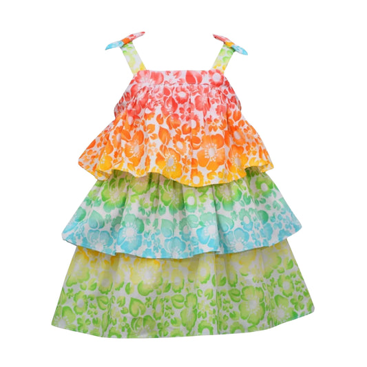 BONNIE BABY Baby Girl 3-6 Month / Multi-Color BONNIE BABY - Baby - Ombre Tropical Printed Dress