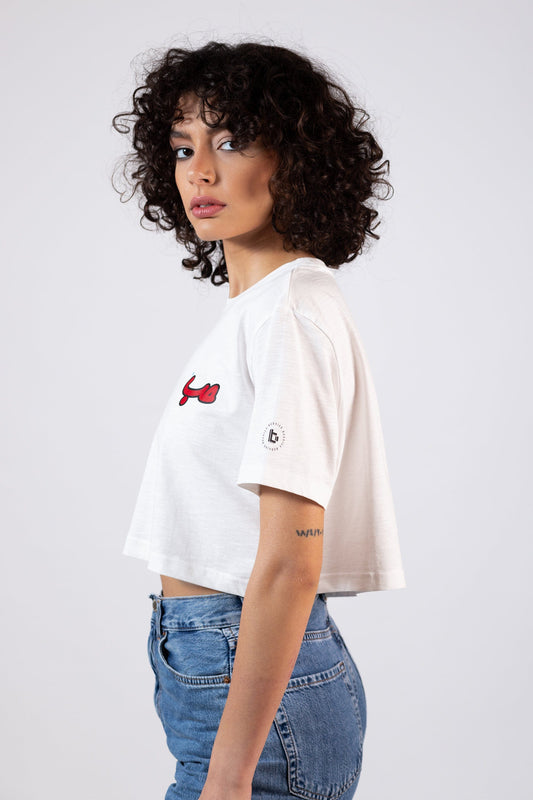 Boshies Crop Top White Side Hobb حب Crop Top