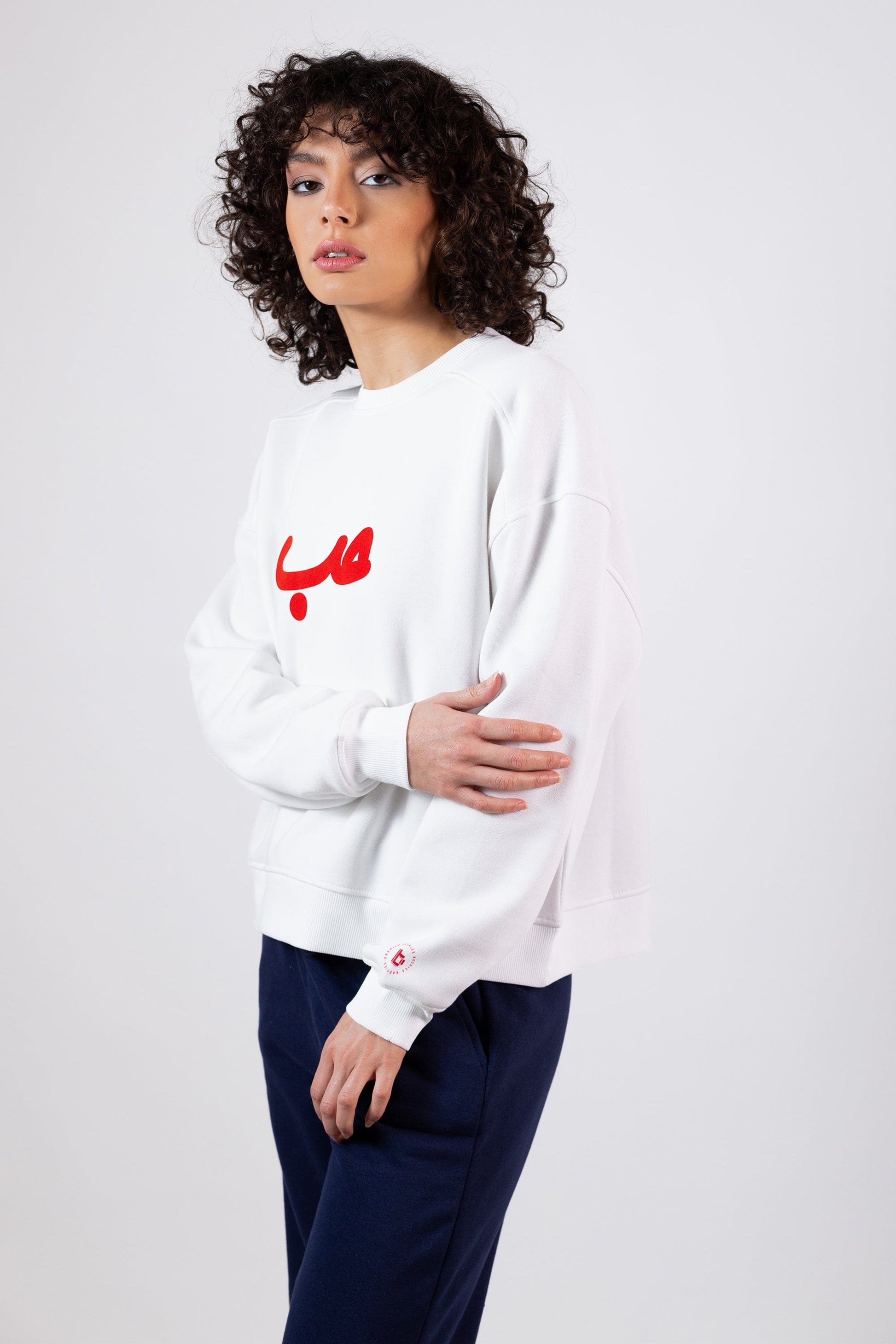 Boshies Sweatshirt White Velvet Hobb حب Sweatshirt