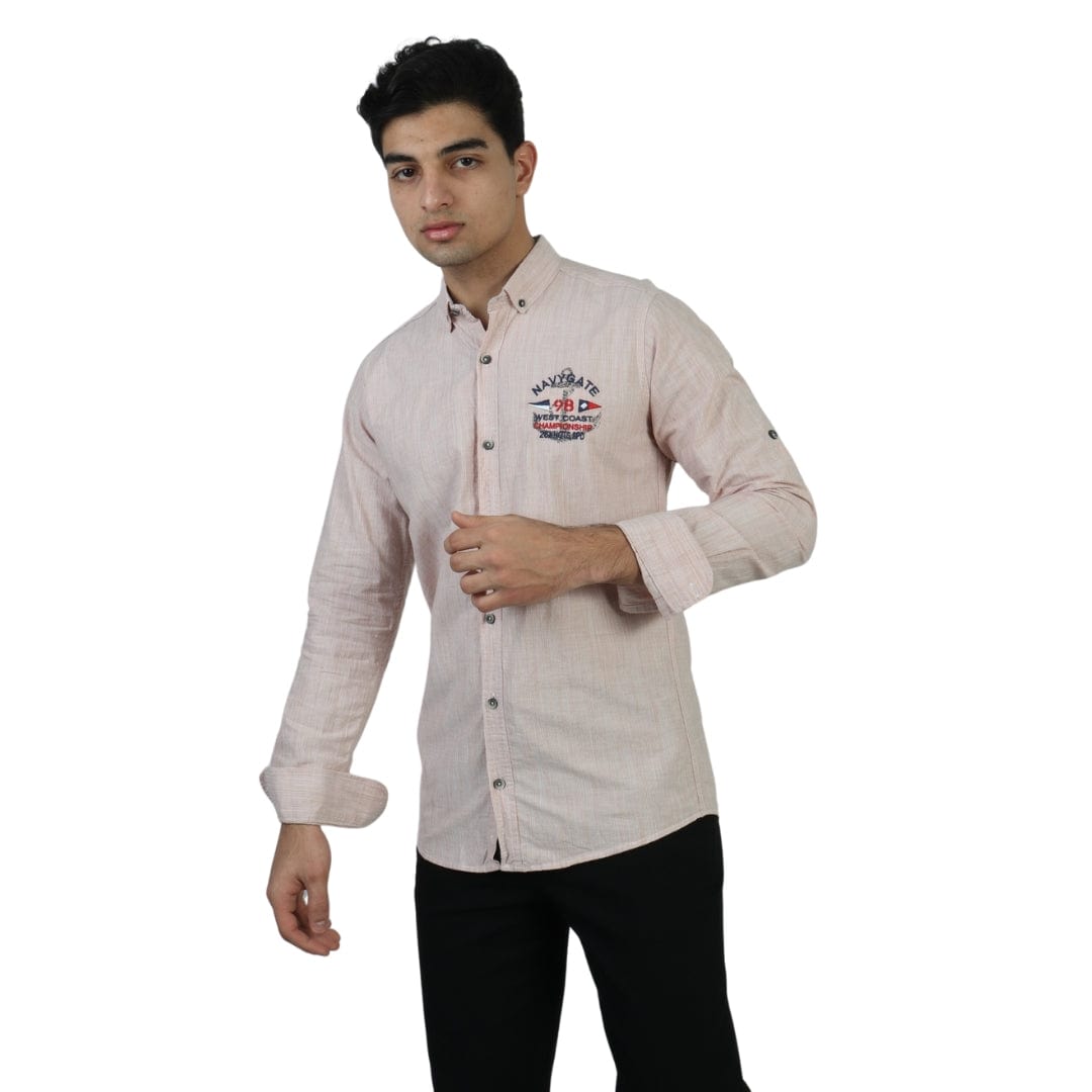 BOYCOTT Mens Tops M / Pink BOYCOTT - Chest Embroidery Shirt