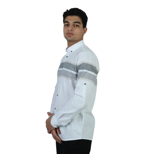 BOYCOTT Mens Tops M / White BOYCOTT - Striped Shirt