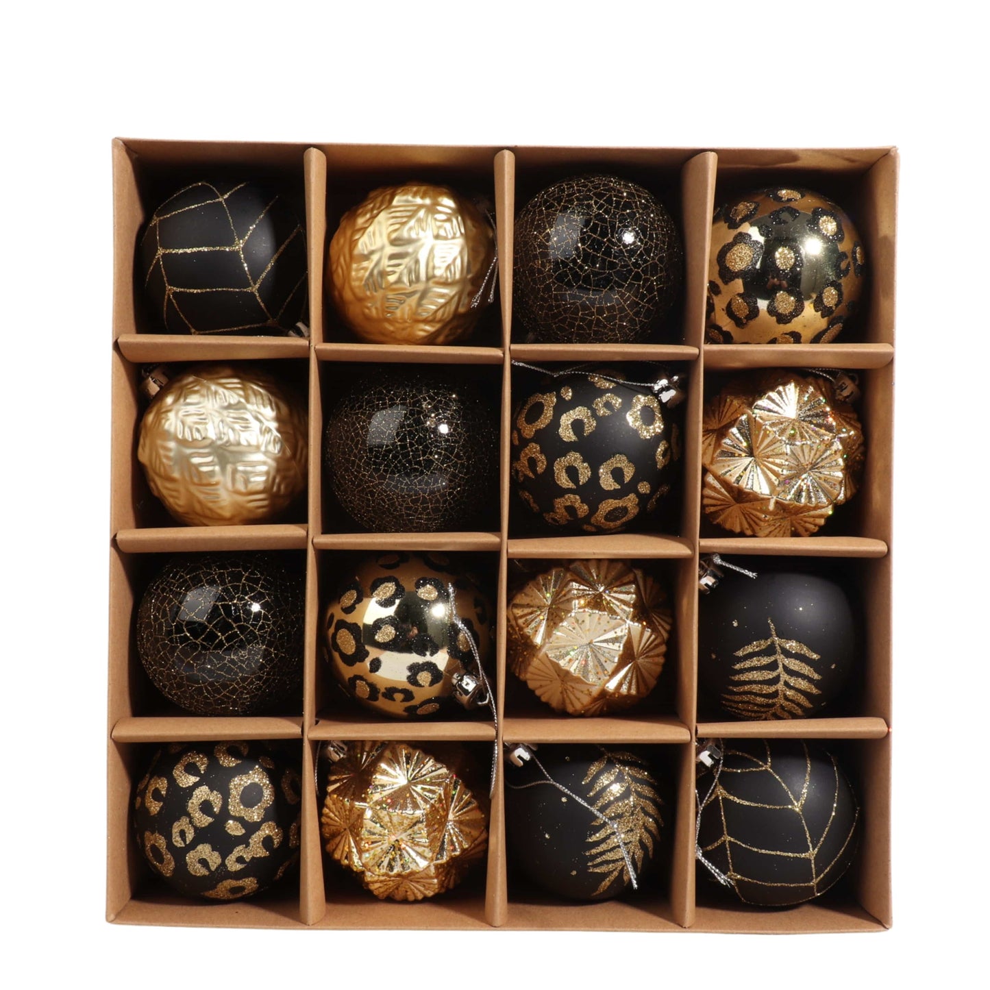 BRANDS & BEYOND Christmas Decoration 8 cm Black Gold Christmas Ball