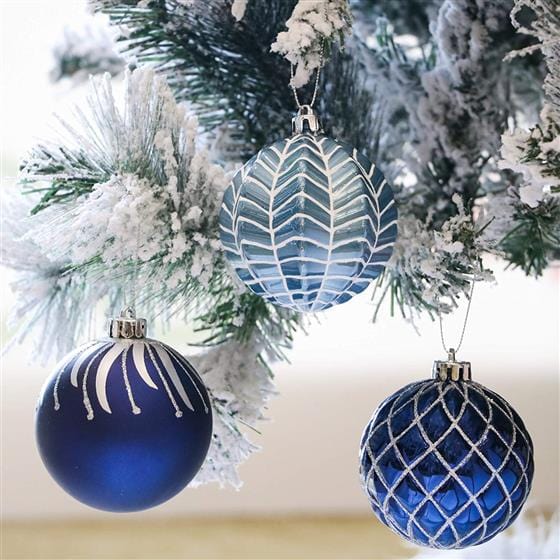 BRANDS & BEYOND Christmas Decoration Blue Christmas Tree Ornament 16 Pc