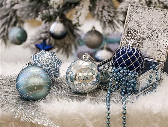 BRANDS & BEYOND Christmas Decoration Blue Christmas Tree Ornament 16 Pc