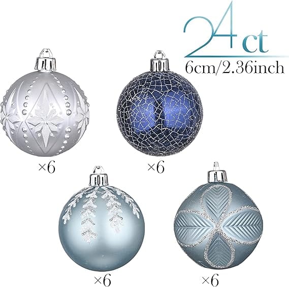 BRANDS & BEYOND Christmas Decoration Christmas Wishes Silver and Blue