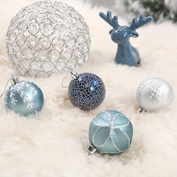 BRANDS & BEYOND Christmas Decoration Christmas Wishes Silver and Blue