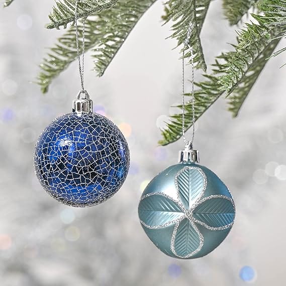 BRANDS & BEYOND Christmas Decoration Christmas Wishes Silver and Blue