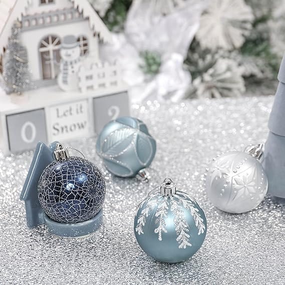 BRANDS & BEYOND Christmas Decoration Christmas Wishes Silver and Blue