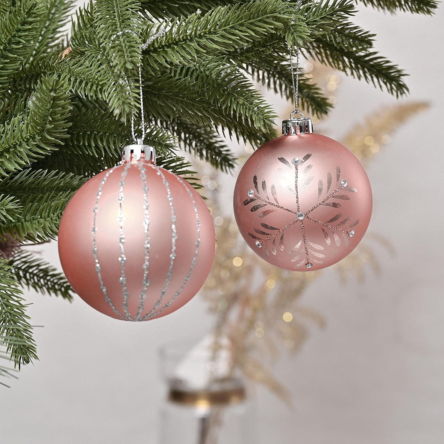 BRANDS & BEYOND Christmas Decoration Pink Christmas Tree Ornament 16 Pc