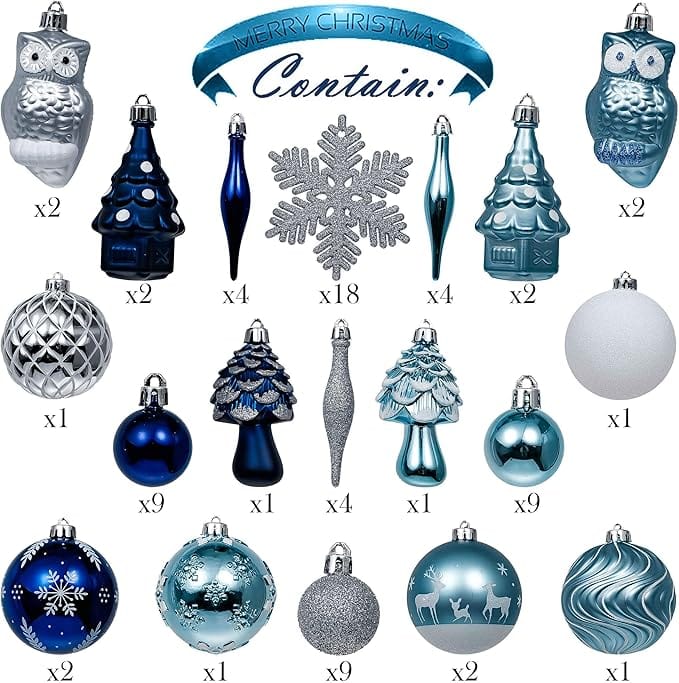 BRANDS & BEYOND Christmas Decoration Shatterproof Christmas Ball Ornament Set