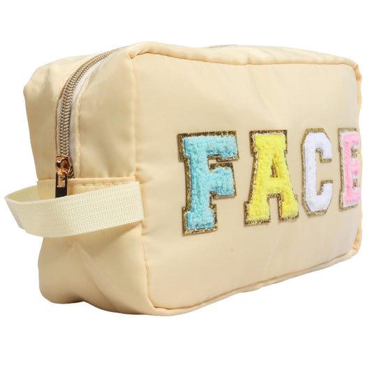 BRANDS & BEYOND Cosmetics Bags Yellow Preppy Makeup Bag With Strap