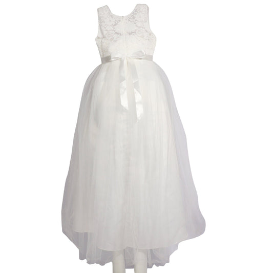 BRANDS & BEYOND Girls Dress M / White Kids - Round Neck Dress
