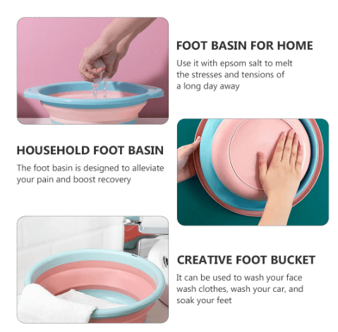 BRANDS & BEYOND Kitchenware Pink Foldable Portable Space Saving Bowl for Washing Vegetables