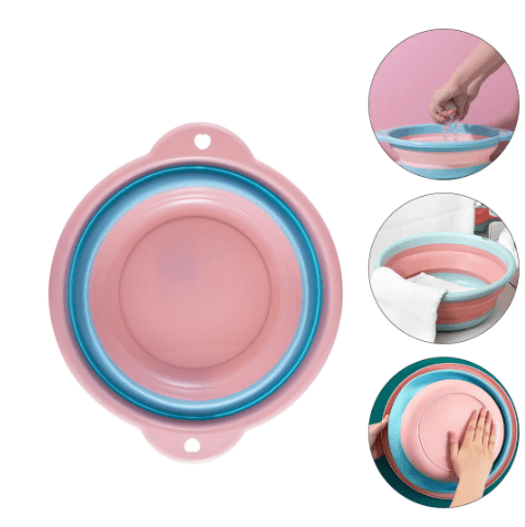 BRANDS & BEYOND Kitchenware Pink Foldable Portable Space Saving Bowl for Washing Vegetables