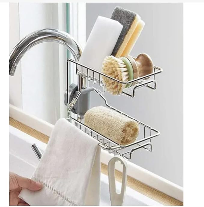 BRANDS & BEYOND Kitchenware Kitchen Stainless Steel Faucet Sink Sponge Holder