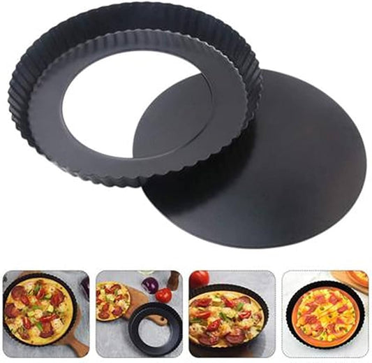 BRANDS & BEYOND Kitchenware Quiche Pizza Pan Round Pizza Cake Baking Tray Carbon Steel