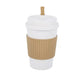 BRANDS & BEYOND Kitchenware Beige Reusable Coffee Cups with Lids Wheat Straw Portable Coffee Cup