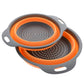 BRANDS & BEYOND Kitchenware Orange Round Collapsible Colander Silicone Kitchen Fruit Vegetable Washing Basket Strainer