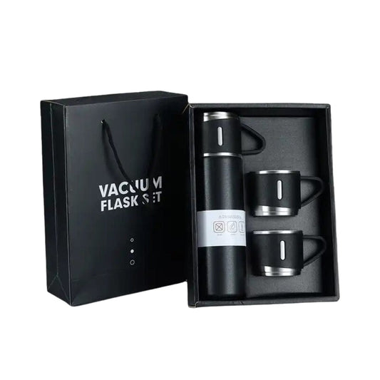 BRANDS & BEYOND Kitchenware Black Stainless Steel Vacuum Flask Thermos Gift Set