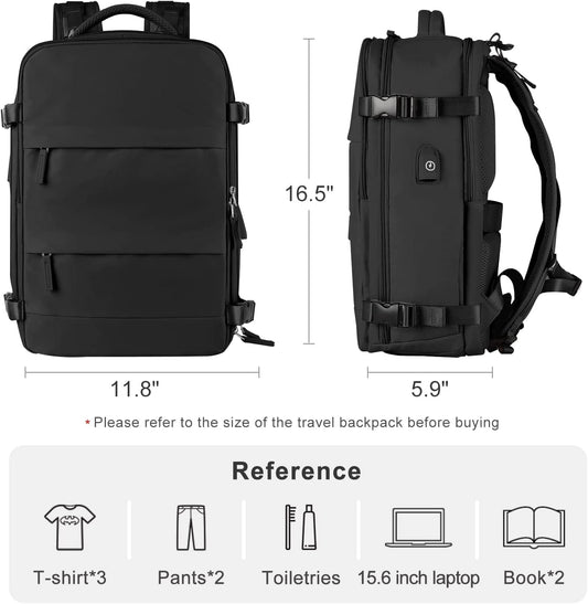 BRANDS & BEYOND Laptops & Accessories Black Travel Men Carry On Backpack Flight Approved Waterproof Sports