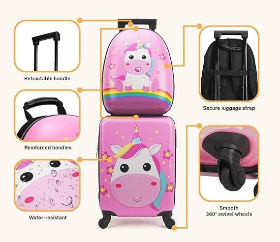 BRANDS & BEYOND Luggage & Travel Bags Unicorn Rolling Suitcase with Backpack