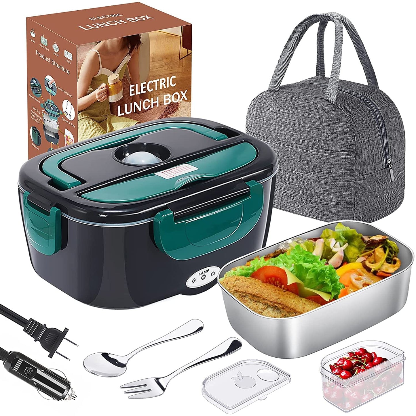 BRANDS & BEYOND Lunch Bag Grey Electronic Lunch Box 1.05L - 40W