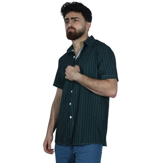 BRANDS & BEYOND Mens Tops L / Green Striped Lightweight Shirt