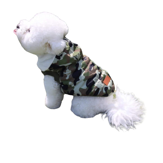 BRANDS & BEYOND Pet Accessories 2XL / Multi-Color Camo fleece lined hooded dog jacket