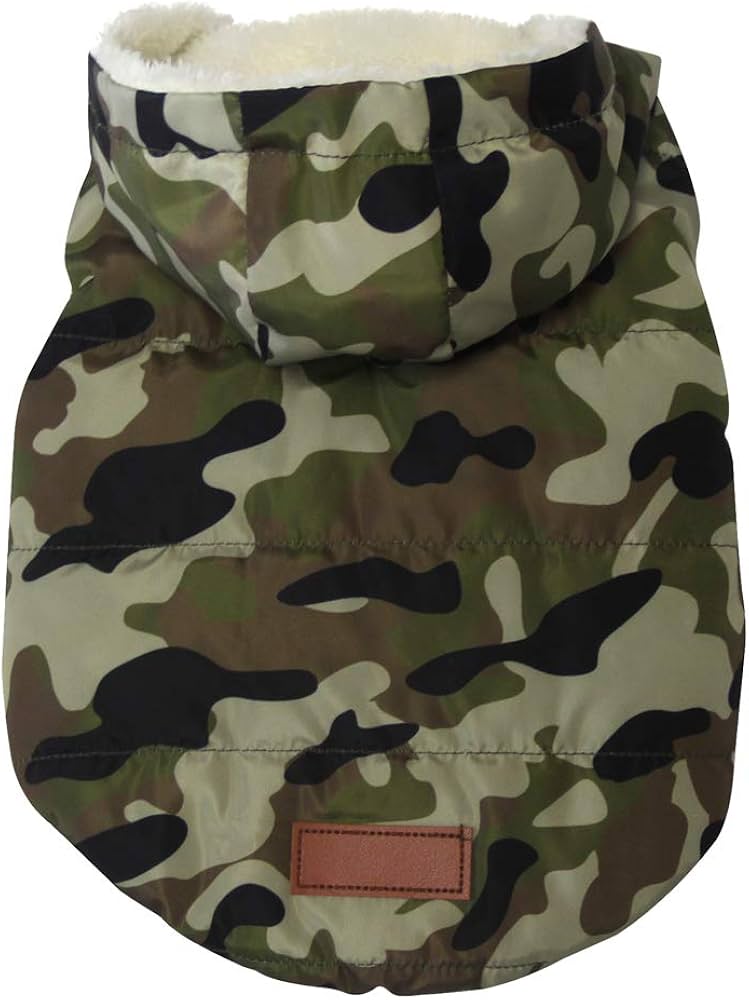 BRANDS & BEYOND Pet Accessories 2XL / Multi-Color Camo fleece lined hooded dog jacket