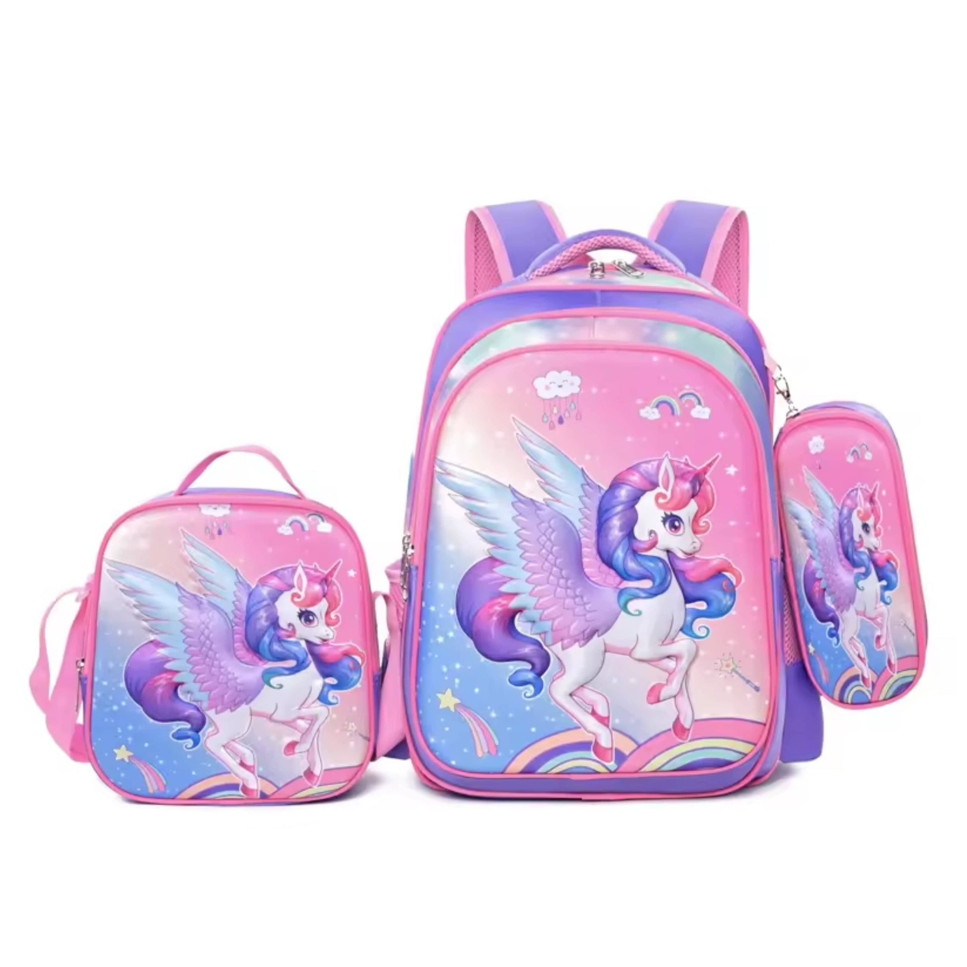 BRANDS & BEYOND School Bags Multi-Color 3D 3 in 1 Wheeled Backpack