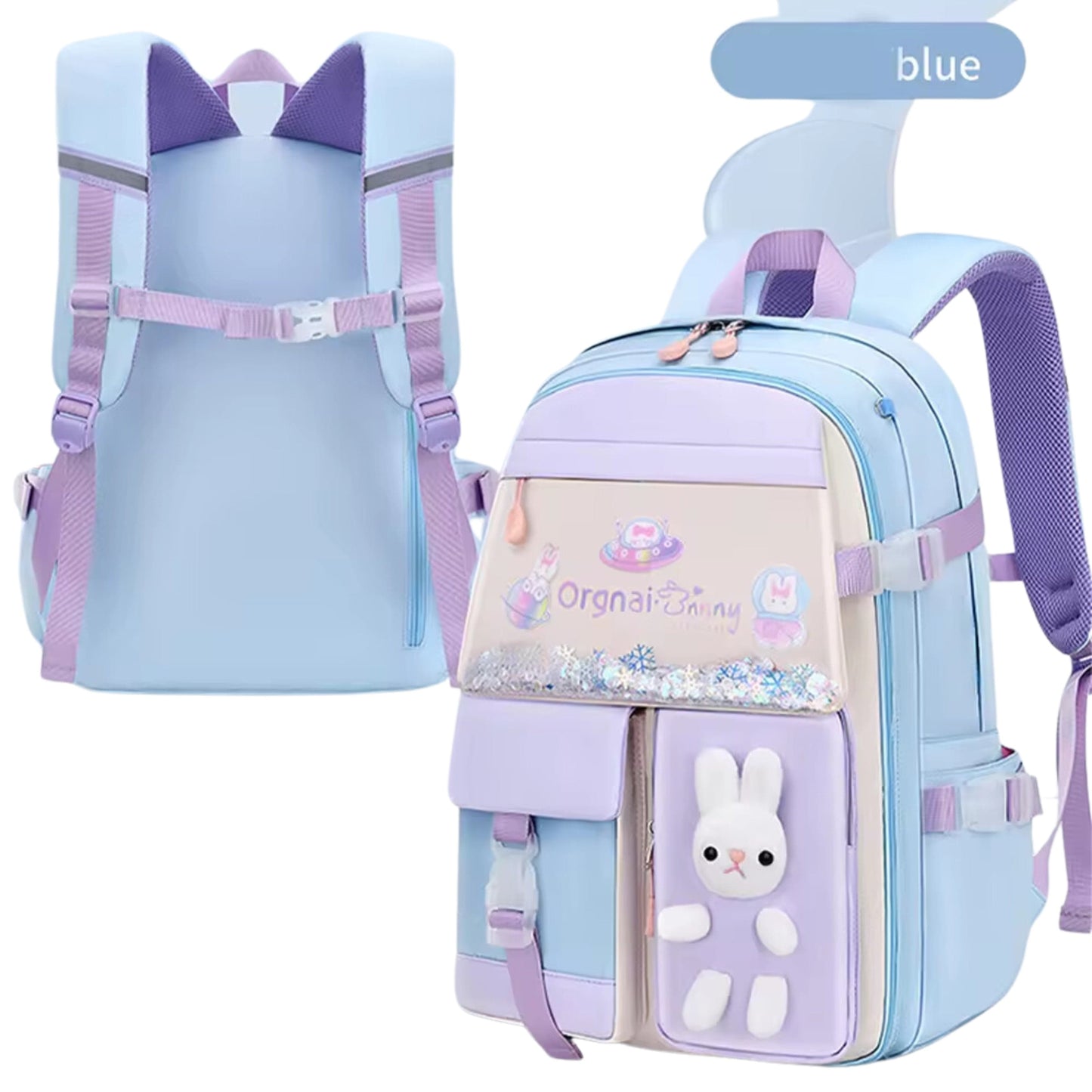 BRANDS & BEYOND School Bags Blue backpack for teen girls waterproof