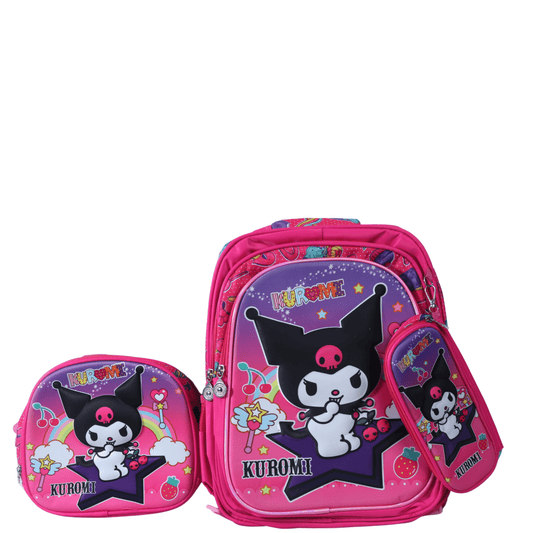 BRANDS & BEYOND School Bags Pink Kuromi rainbow girls bag school backpack