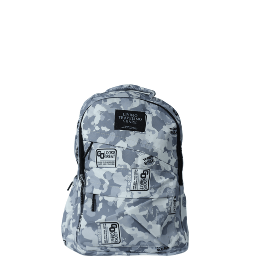 BRANDS & BEYOND School Bags Light Grey Multi pocket camo school bags