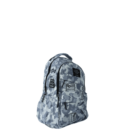 BRANDS & BEYOND School Bags Light Grey Multi pocket camo school bags