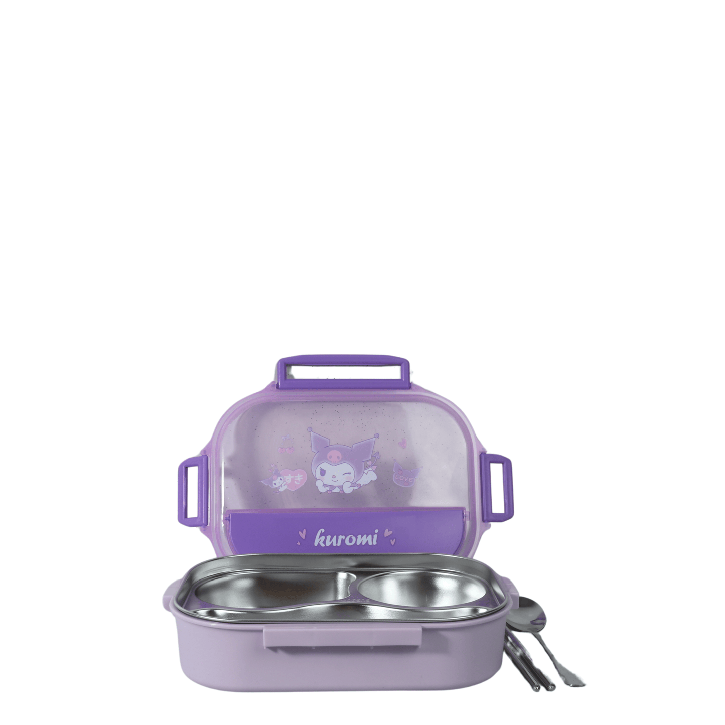 BRANDS & BEYOND School Supplies Purple kUROMI heart lunch box