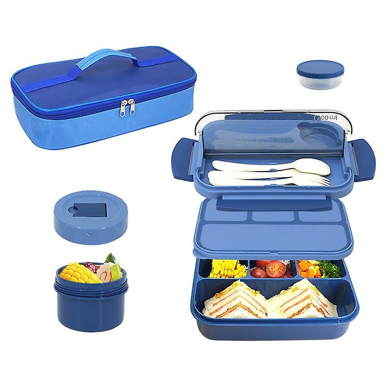 BRANDS & BEYOND School Supplies Blue Portable Thermal Insulation Lunch Box