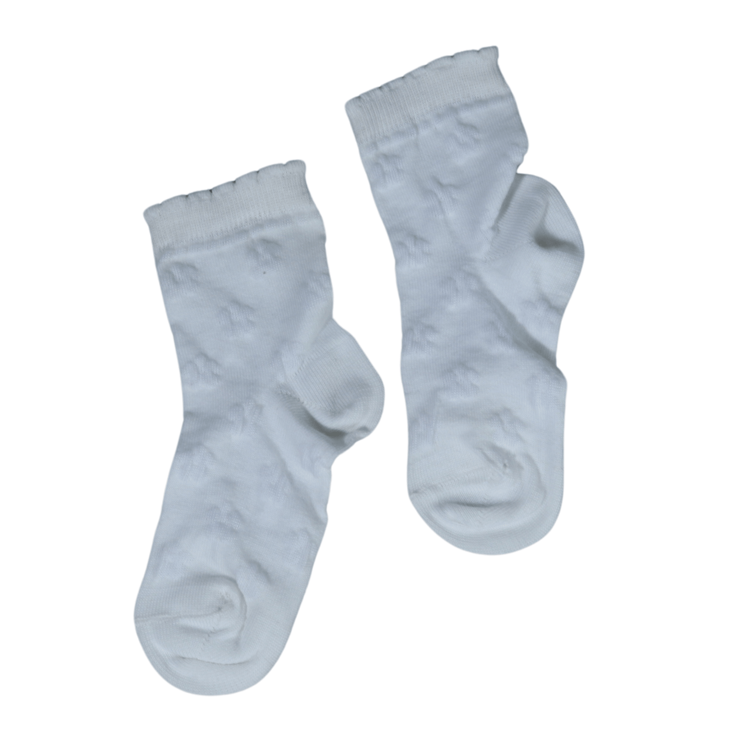 BRANDS & BEYOND Socks 25-27 / White Flower Detailed High Socks