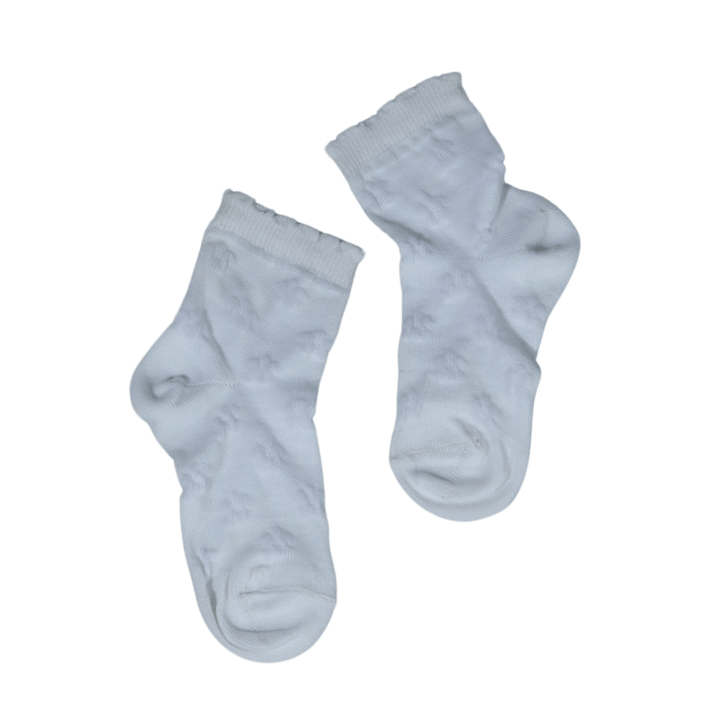 BRANDS & BEYOND Socks 25-27 / White Flower Detailed High Socks