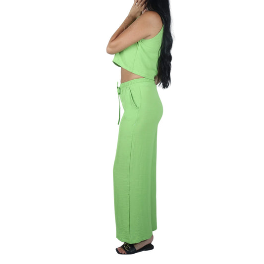 BRANDS & BEYOND Women Sets One Size / Green Vest And Wide Pants Set