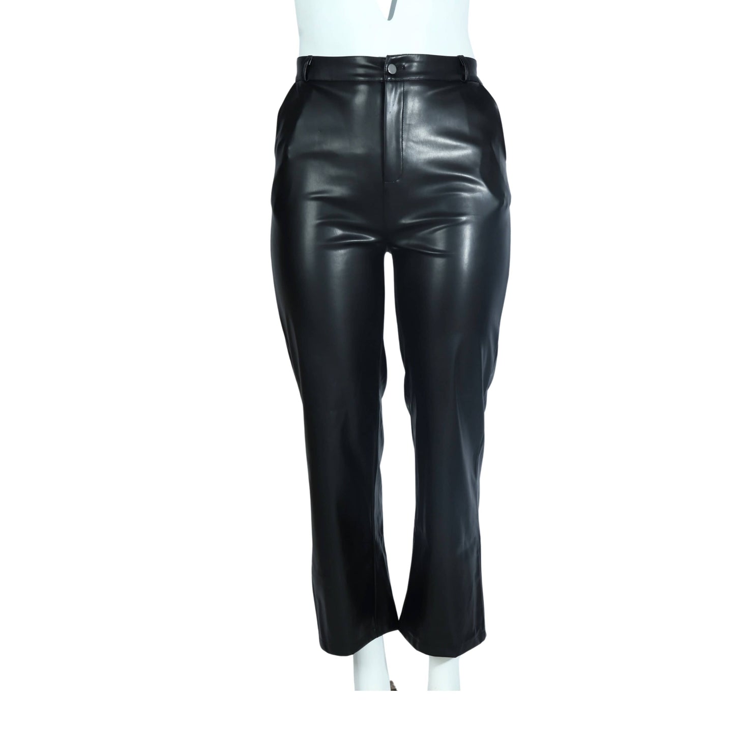 BRANDS & BEYOND Womens Bottoms XL / Black Faux Leather High Rise Pants