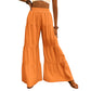 BRANDS & BEYOND Womens Bottoms S / Orange Ruffle Hem Wide Leg Pants