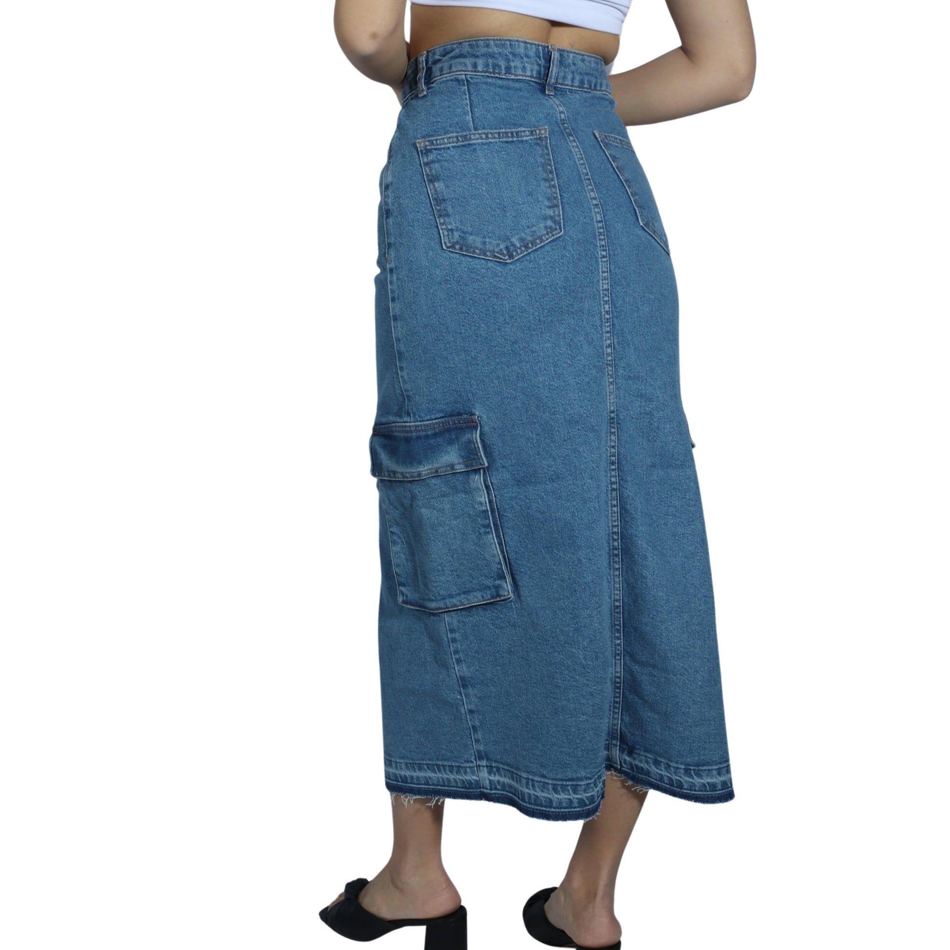 BRANDS & BEYOND Womens Bottoms M / Blue Skirt With Pockets