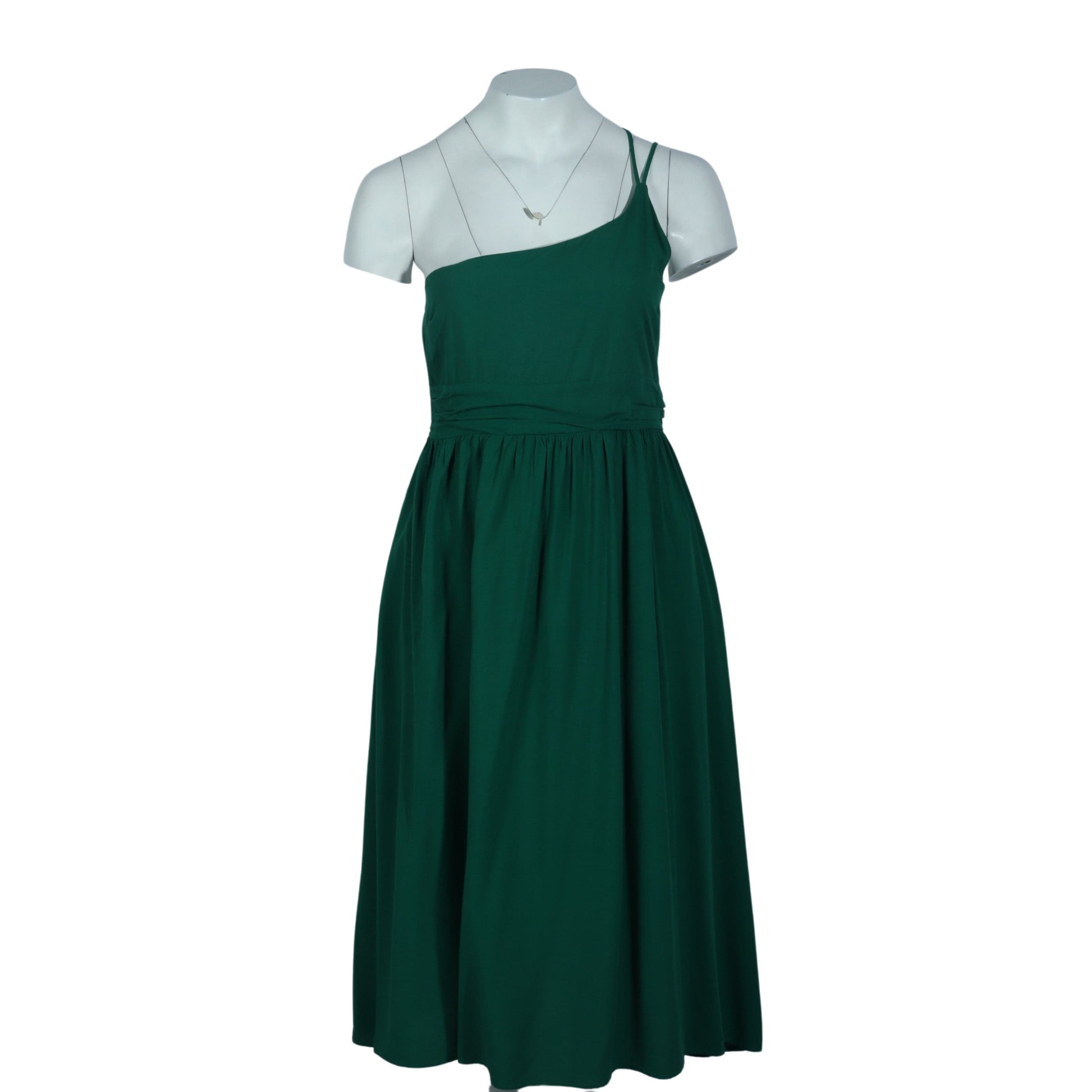 BRANDS & BEYOND Womens Dress XL / Green Double Strap One Shoulder Midi Dress