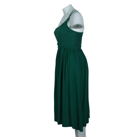 BRANDS & BEYOND Womens Dress XL / Green Double Strap One Shoulder Midi Dress