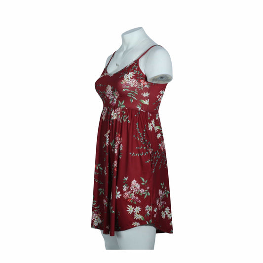 BRANDS & BEYOND Womens Dress XL / Burgundy Printed All Over Dress