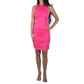 BRANDS & BEYOND Womens Dress M / Pink Ruched Sides Midi Dress