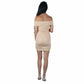 BRANDS & BEYOND Womens Dress S / Beige Rushed Mini Dress